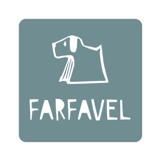 Logo FARFAVEL: il disegno di un cagnolino con la scritta Farfavel